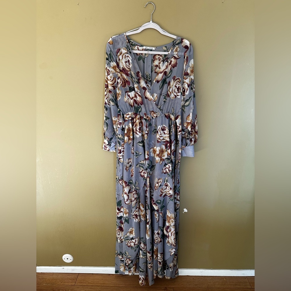 Pink + Sophie Maxi Floral Dress Size Medium